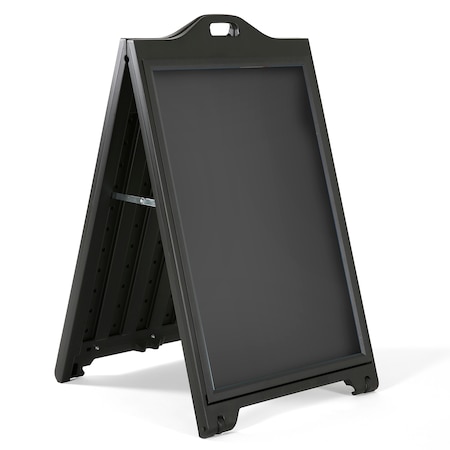 Azar Displays Black Double-Sided Sidewalk A-Frame Sign w/Protective Lens 24"x36" 300244-BLK